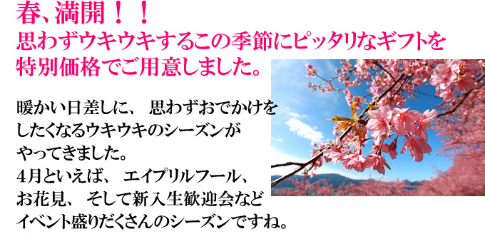 春満開!思わずウキウキするこの季節にピッタリなギフトを特別価格でご用意しました。