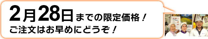 2月末までの期間限定!
